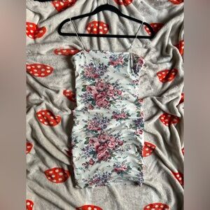 Chic Floral Mini Dress with Spaghetti Straps